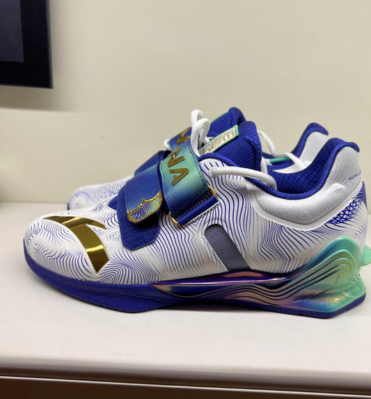 Anta | China National Team 2024 Paris Olympics Weightlifting Training Squat Shoes - Blue/White